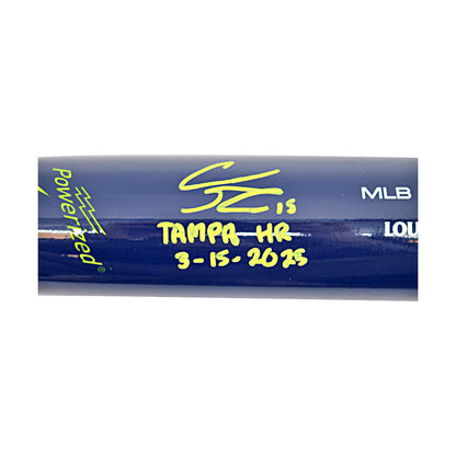 Robert Anthony Cruz Savannah Bananas Autographed Inscribed 'Tampa HR 3-15-25' LS RA13 Game Model Bat