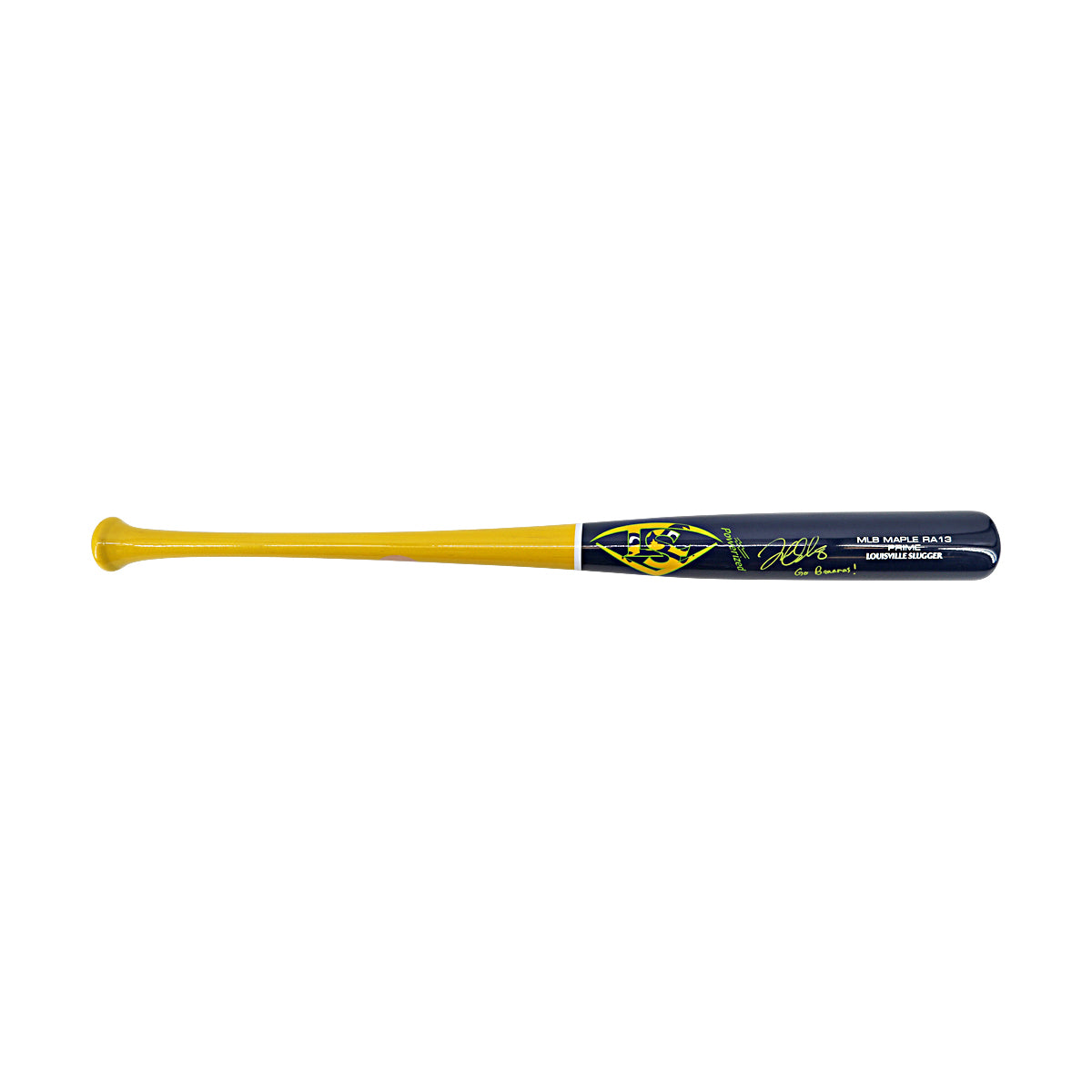 Jackson Olson Savannah Bananas Autographed Inscribed 'Go Bananas' LS RA13 Game Model 2025 Bat
