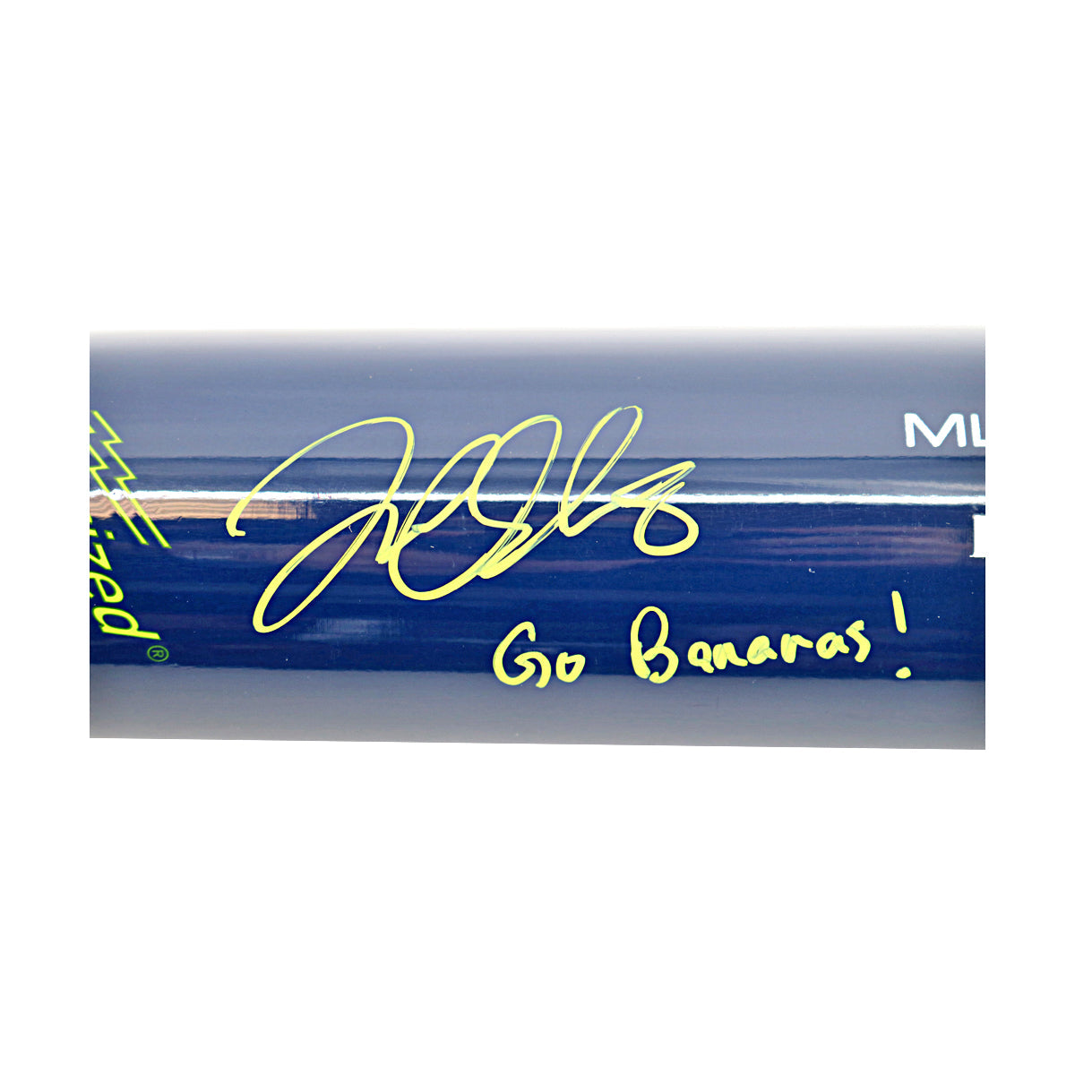 Jackson Olson Savannah Bananas Autographed Inscribed 'Go Bananas' LS RA13 Game Model 2025 Bat