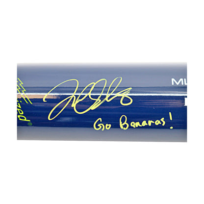 Jackson Olson Savannah Bananas Autographed Inscribed 'Go Bananas' LS RA13 Game Model 2025 Bat