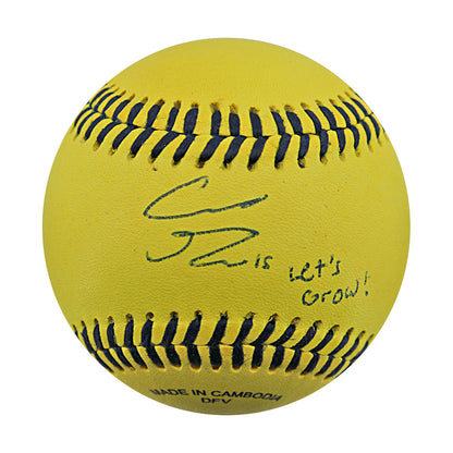 Robert Anthony Cruz Savannah Bananas Autographed Inscribed 'Lets Grow' Wilson Banana Ball