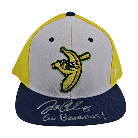 Jackson Olson Savannah Bananas Autographed Inscribed 'Go Bananas' Zephyr XL Hat