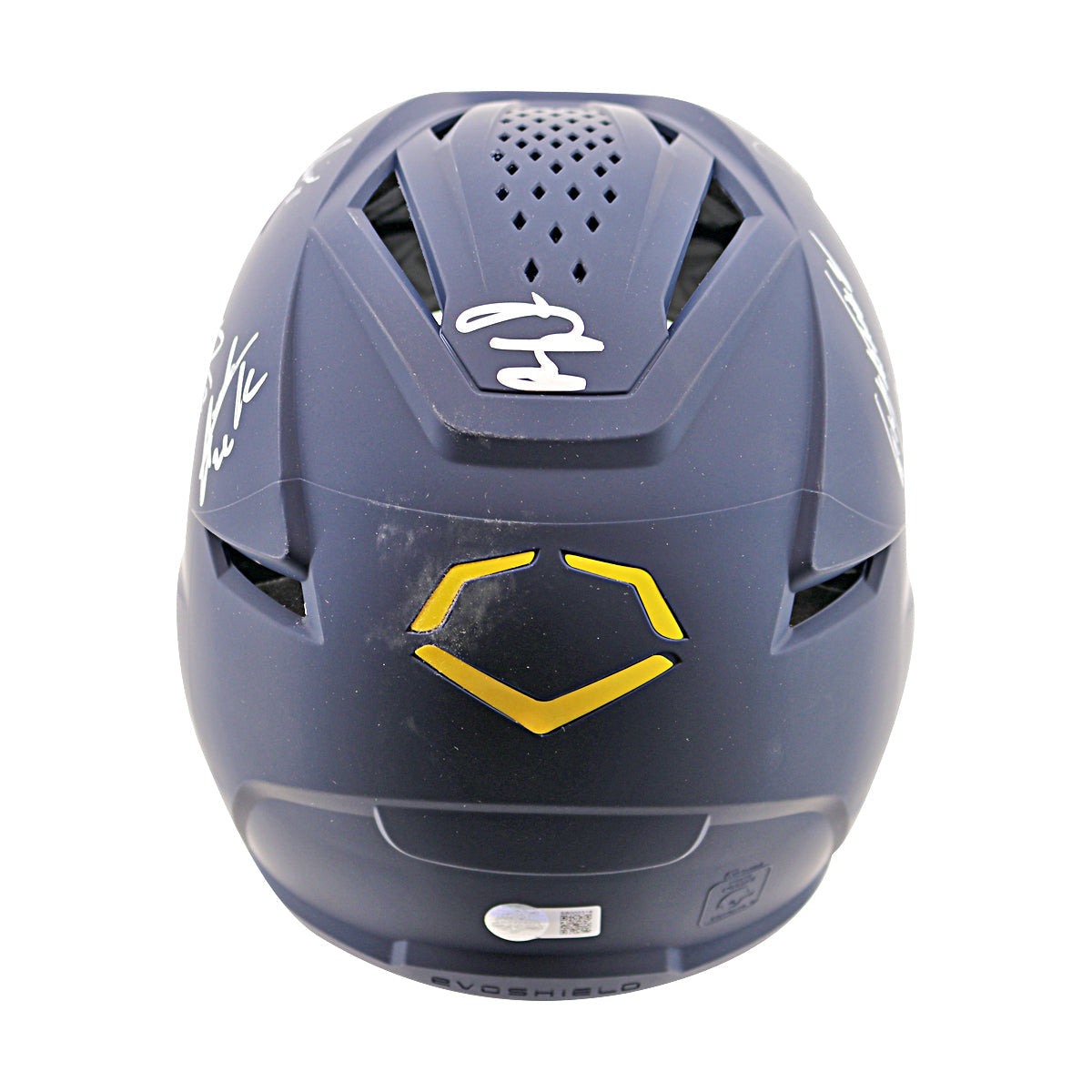 Savannah Bananas 2025 Team Autographed Game Model Navy Bananas Batting Helmet