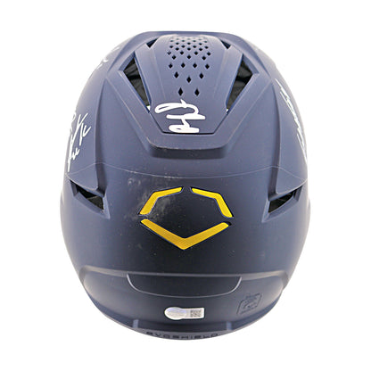 Savannah Bananas 2025 Team Autographed Game Model Navy Bananas Batting Helmet