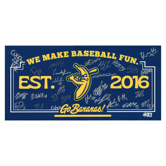 Savannah Bananas 2025 Team Autographed 10x20 'We Make Baseball Fun' Photograph