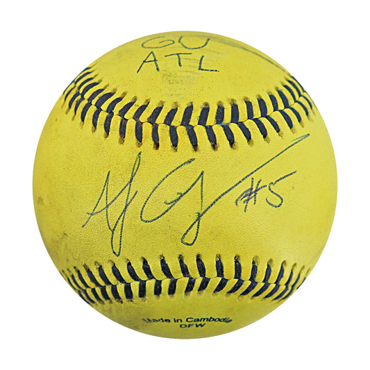 Andy Cosgrove Party Animals Autographed and Inscribed Game Used Banana Ball from 3/29/25 at Atlanta - Top 1st Foul Ball