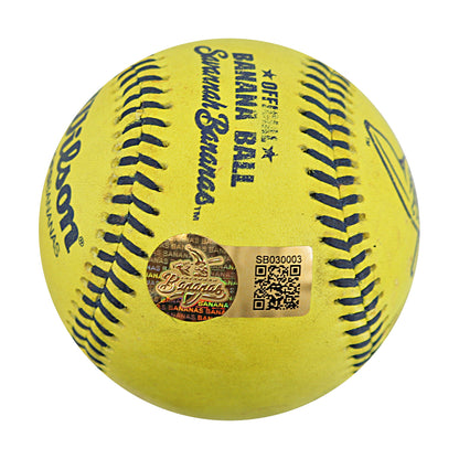 Andy Cosgrove Party Animals Autographed and Inscribed Game Used Banana Ball from 3/29/25 at Atlanta - Top 1st Foul Ball