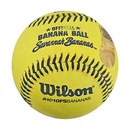 Andy Cosgrove Party Animals Autographed and Inscribed Game Used Banana Ball from 3/29/25 at Atlanta - Top 1st Foul Ball
