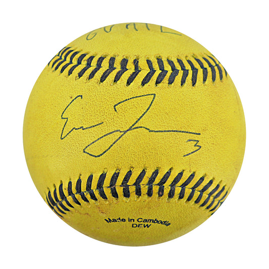 Eric Jones Savannah Bananas Autographed and Inscribed Game Used Banana Ball from 3/29/25 at Atlanta - Bottom 1 Foul Ball