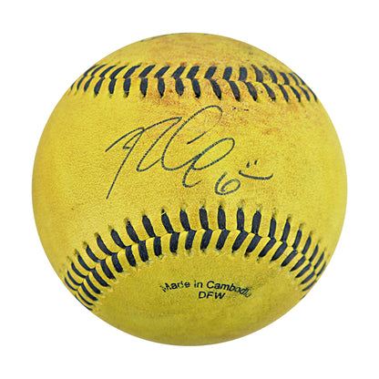 Ryan Cox Savannah Bananas Autographed and Inscribed Game Used Banana Ball from 3/29/25 at Atlanta - Top 2 Trick Play