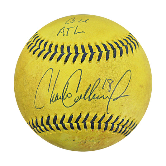 Charlie Culberson Atlanta Braves Autographed and Inscribed Game Used Banana Ball from 3/29/25 at Atlanta - Bottom 7 Fly Out