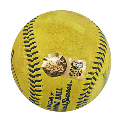 Charlie Culberson Atlanta Braves Autographed and Inscribed Game Used Banana Ball from 3/29/25 at Atlanta - Bottom 7 Fly Out