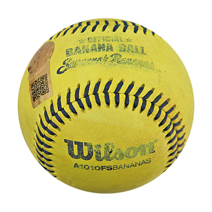 Ryan Cox Savannah Bananas Autographed Game Used Banana Ball from 3/30/25 at Atlanta - Top 1 Trick Play Ball