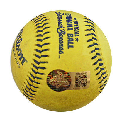 Vincent "The Dancing Umpire" Chapman Savannah Bananas Game Used Banana Ball from 3/30/25 at Atlanta