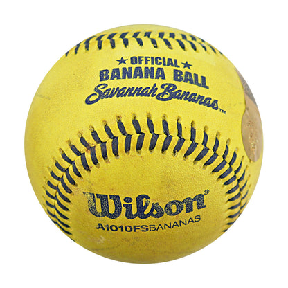 Vincent "The Dancing Umpire" Chapman Savannah Bananas Game Used Banana Ball from 3/30/25 at Atlanta