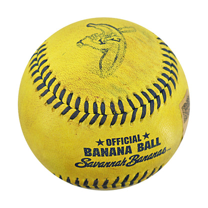 Reese Alexiades Savannah Bananas Autographed Game Used Banana Ball from 3/30/25 at Atlanta - Top 5 Trick Play and Final Out Ball