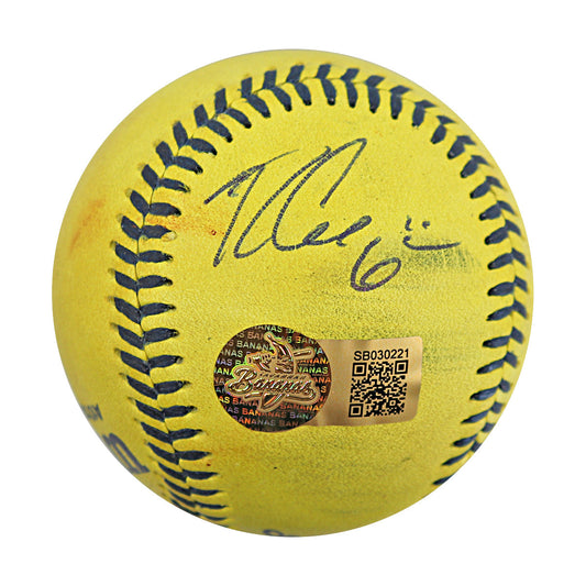 Ryan Cox Savannah Bananas Autographed Game Used Banana Ball from 4/26/25 at Clemson - 2nd Inning Foul Ball