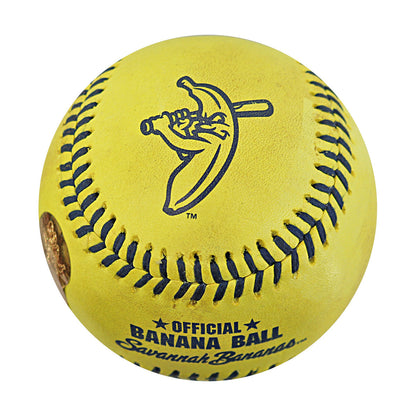 Robert Anthony "Coach RAC"  Savannah Bananas Autographed Game Used Banana Ball from 4/26/25 at Clemson - 7th Inning Back Flip Catch Ball
