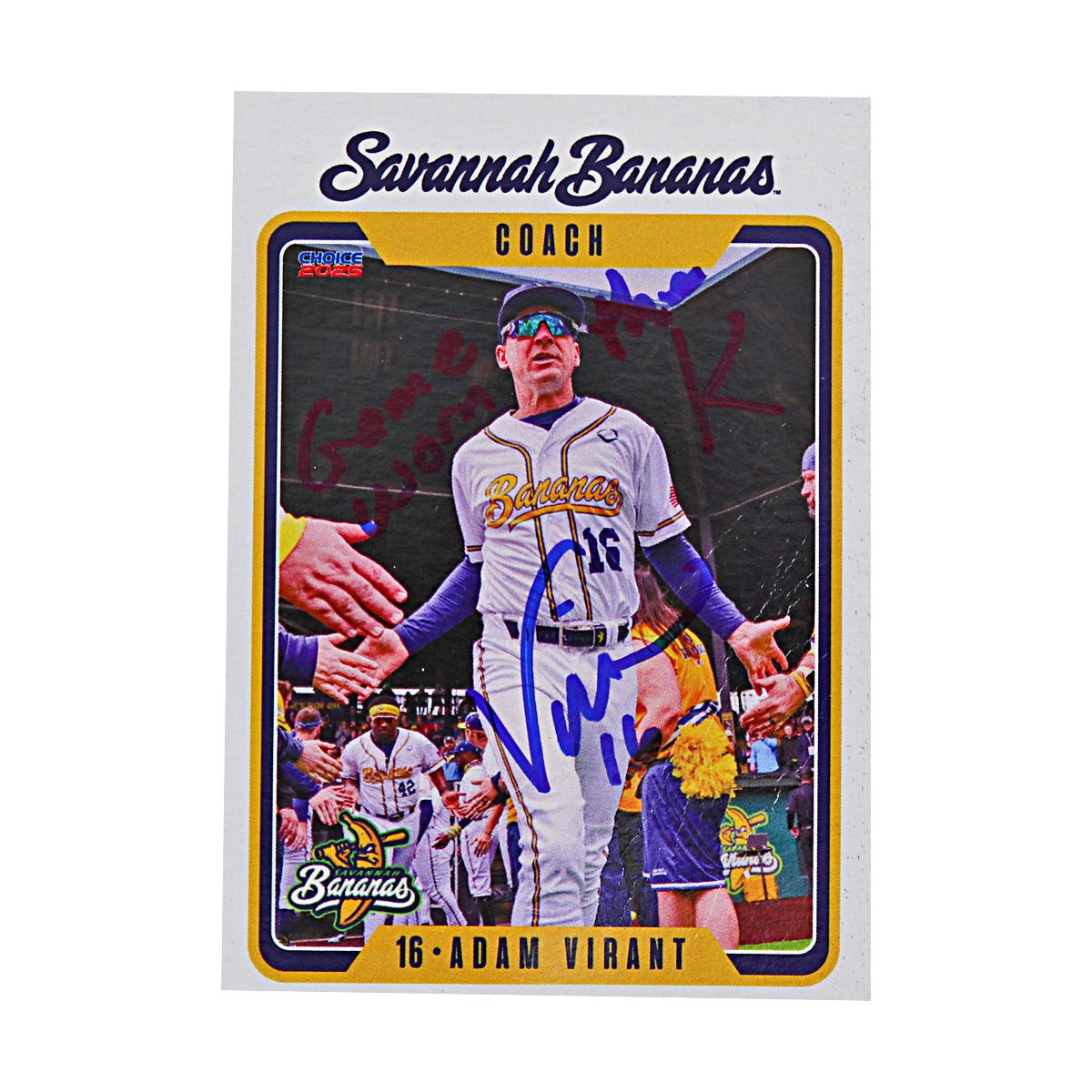 Adam Virant Signed Inscribed Bananas Trading Card 5.24.25 Kauffman Stadium  