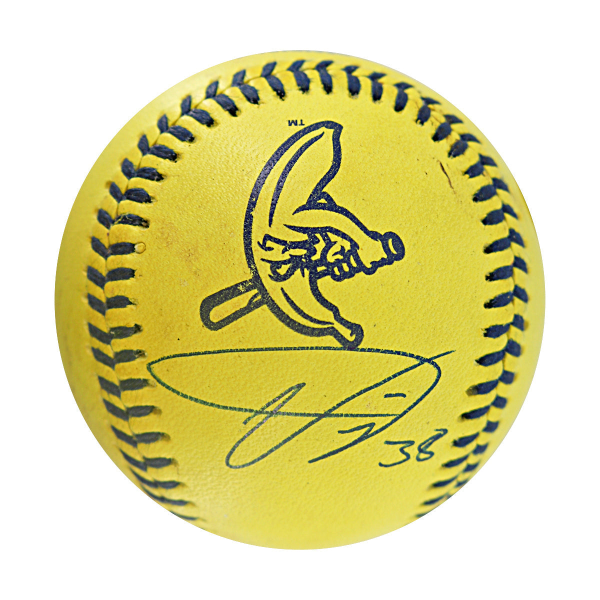 Ubaldo Jiminez Bananas Autographed Official Banana Ball 8.9.25 Coors Field 