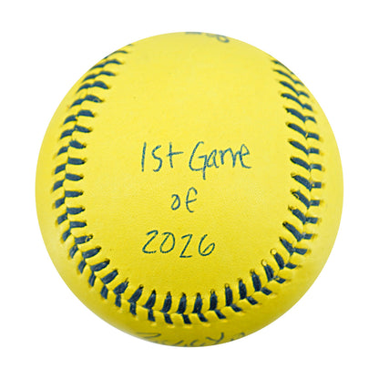 Alex Ziegler Savannah Bananas Autographed Inscribed Official Banana Ball 2.28.26 FSU Tallahassee Florida