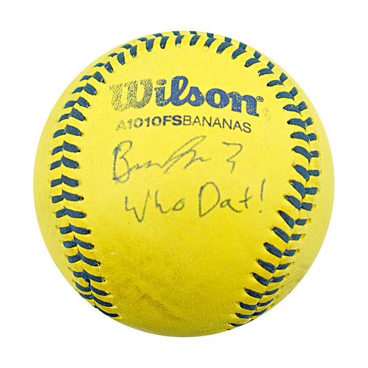 Bryce Grizzaffi Savannah Bananas Autographed Inscribed Game Used Banana Ball 3.14 Superdome New Orleans