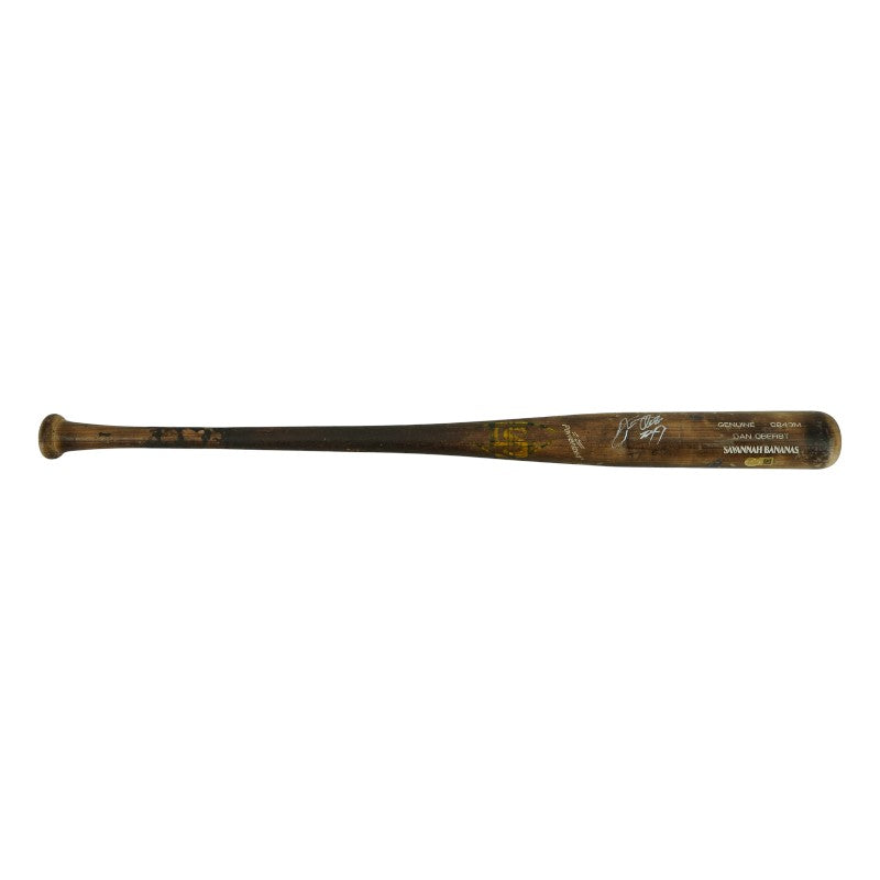 Dan Oberst Savannah Bananas Autographed Game Used LS Genuine C243M Bat