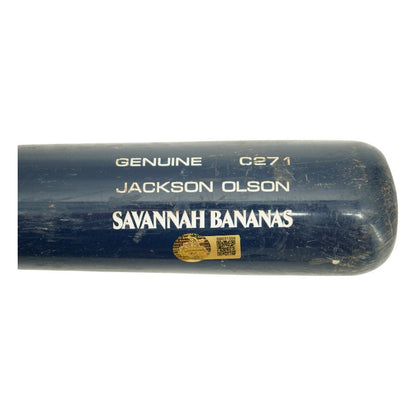 Jackson Olson Savannah Bananas Autographed Game Used LS Genuine C271 Bat