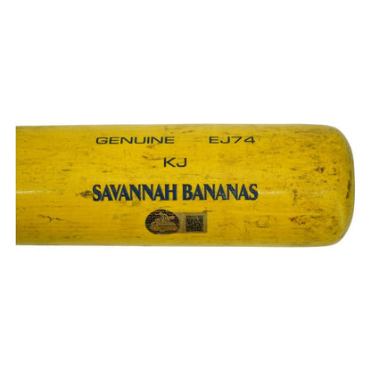 Kyle KJ Jackson Savannah Bananas Autographed Game Used LS Genuine EJ74 Bat