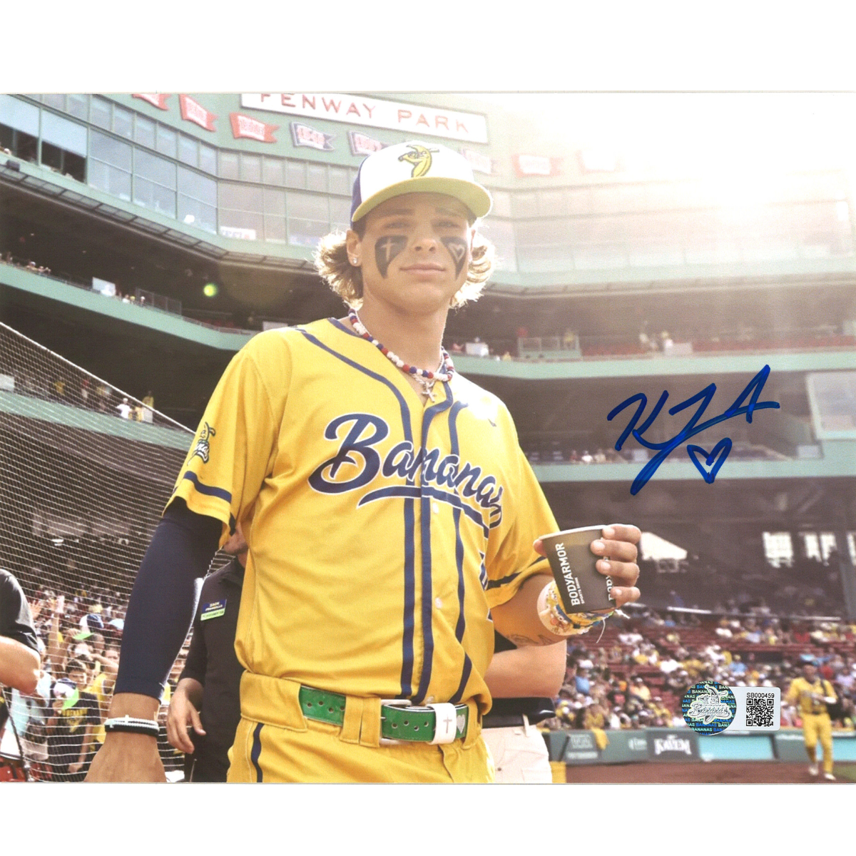 Kyle KJ Jackson Savannah Bananas 2025 at Fenway Park Autographed Inscribed 8x10 Photo-3