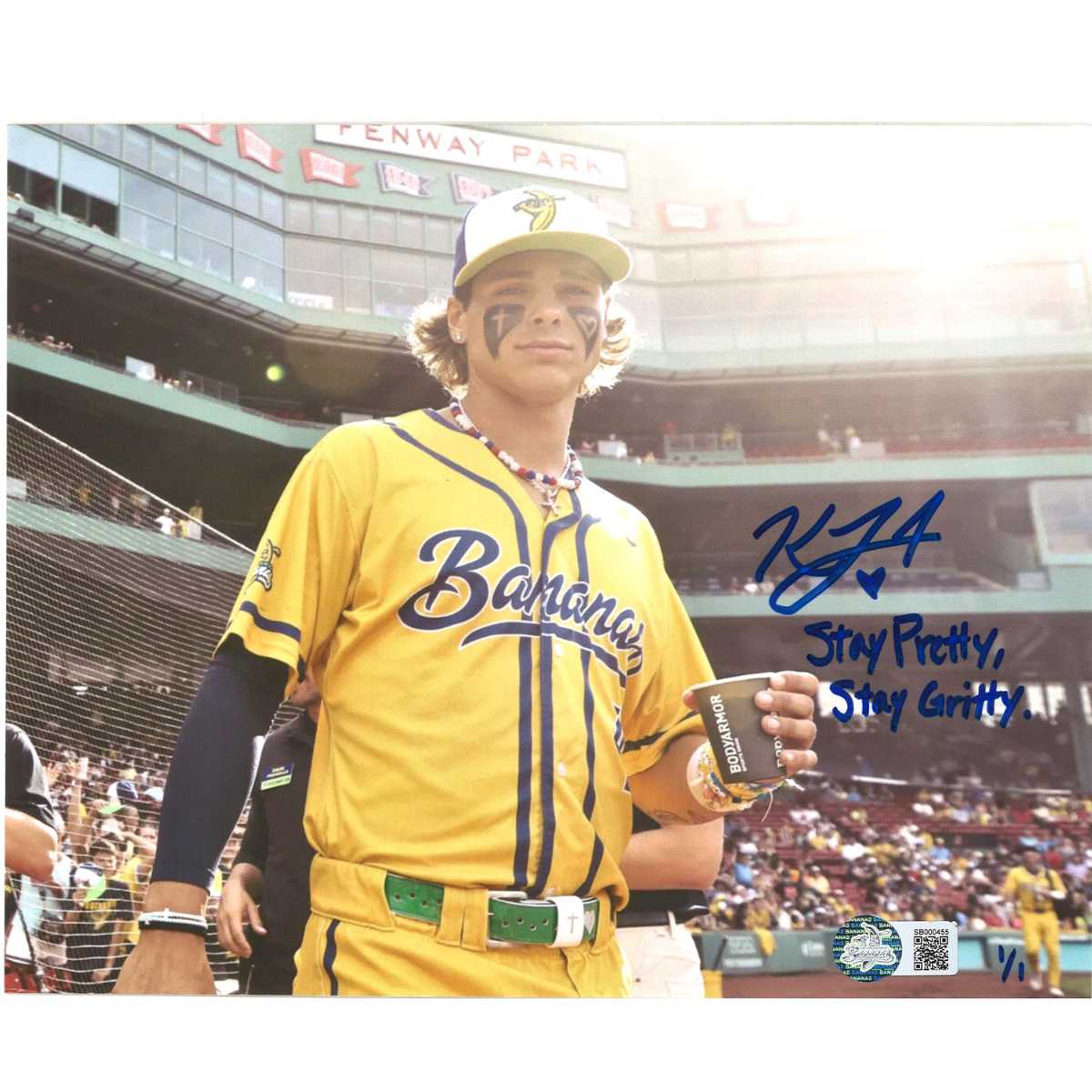 Kyle KJ Jackson Savannah Bananas 2025 at Fenway Park Autographed Inscribed 8x10 Photo-1