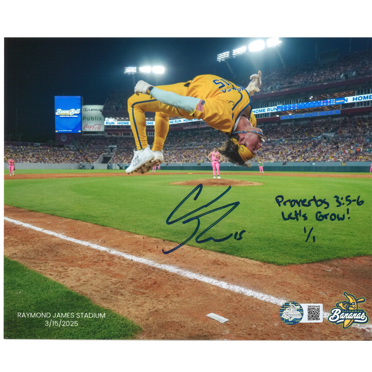 Robert Anthony Cruz Savannah Bananas Autographed Inscribed 8x10 Photo-2