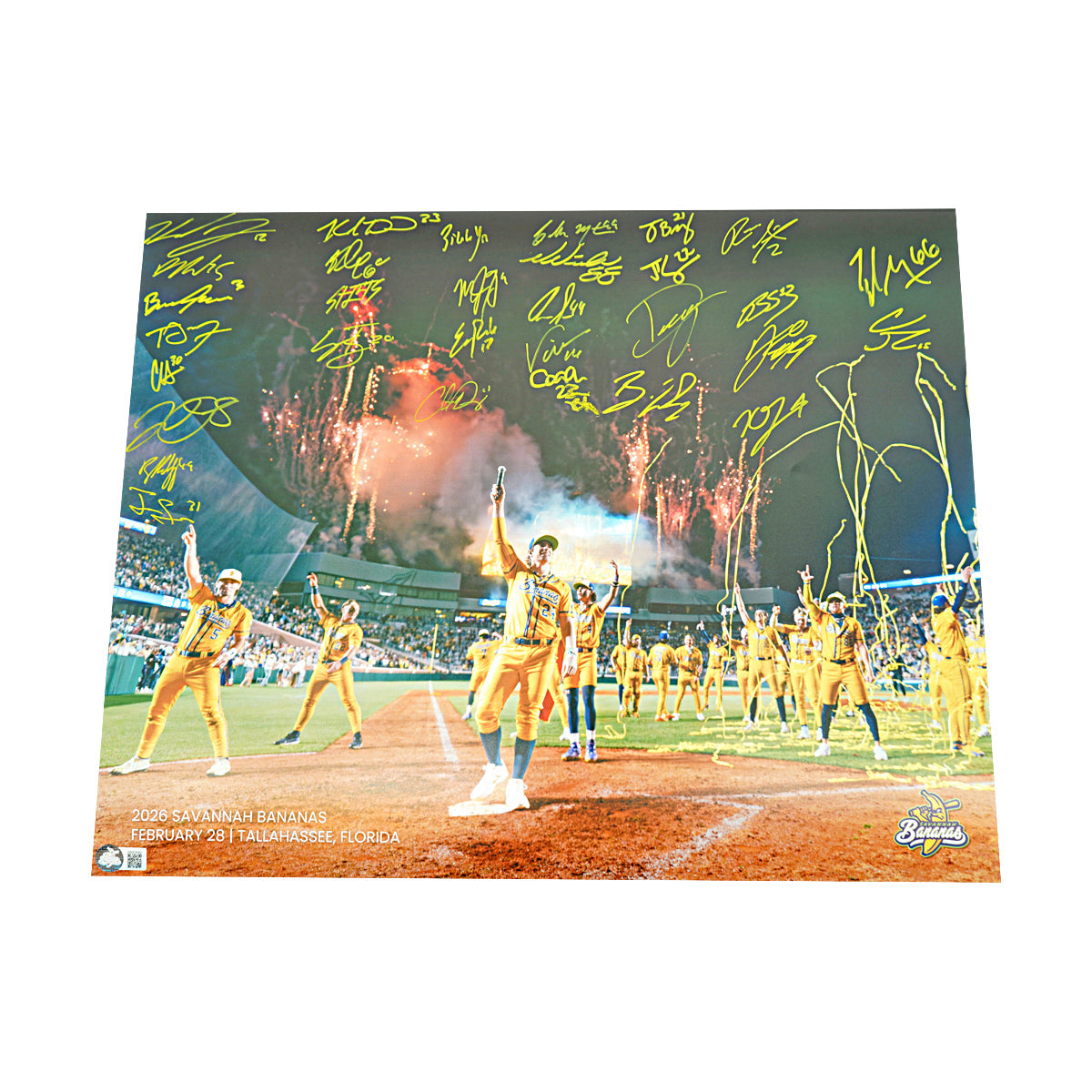 Savannah Bananas 2026 Team Signed 16x20 Photograph
