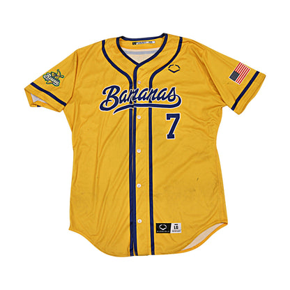 Ty Jackson Savannah Bananas Game Worn Jersey June 6-7, 2025 in Charlotte NC