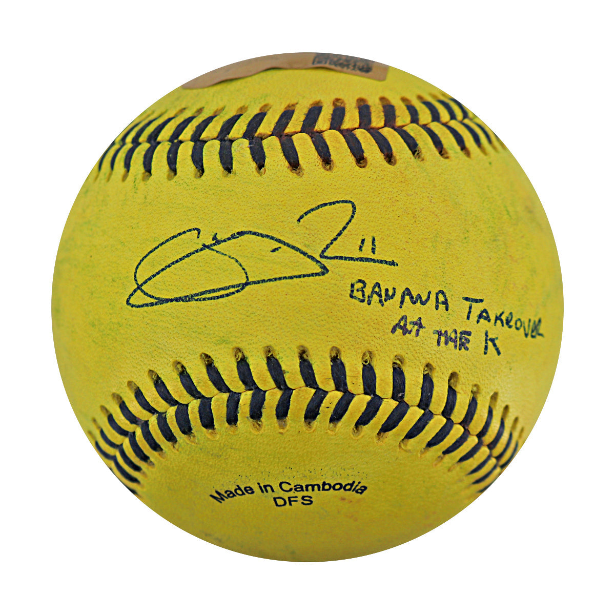 Jeremy Guthrie Autographed Game Used Banana Ball w/Case 5.24.25 Kauffman Stadium  