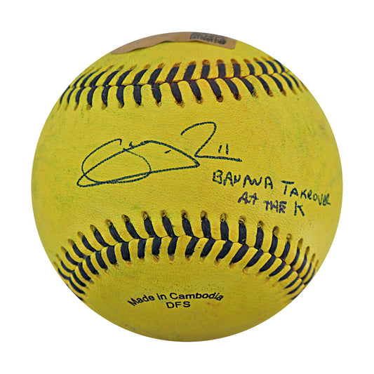 Jeremy Guthrie Autographed Game Used Banana Ball w/Case 5.24.25 Kauffman Stadium  