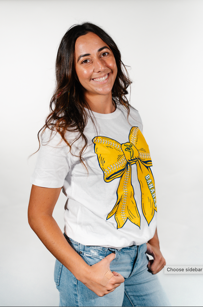 WOMEN'S Pressbox Bananas Bow HI-Lo Tee