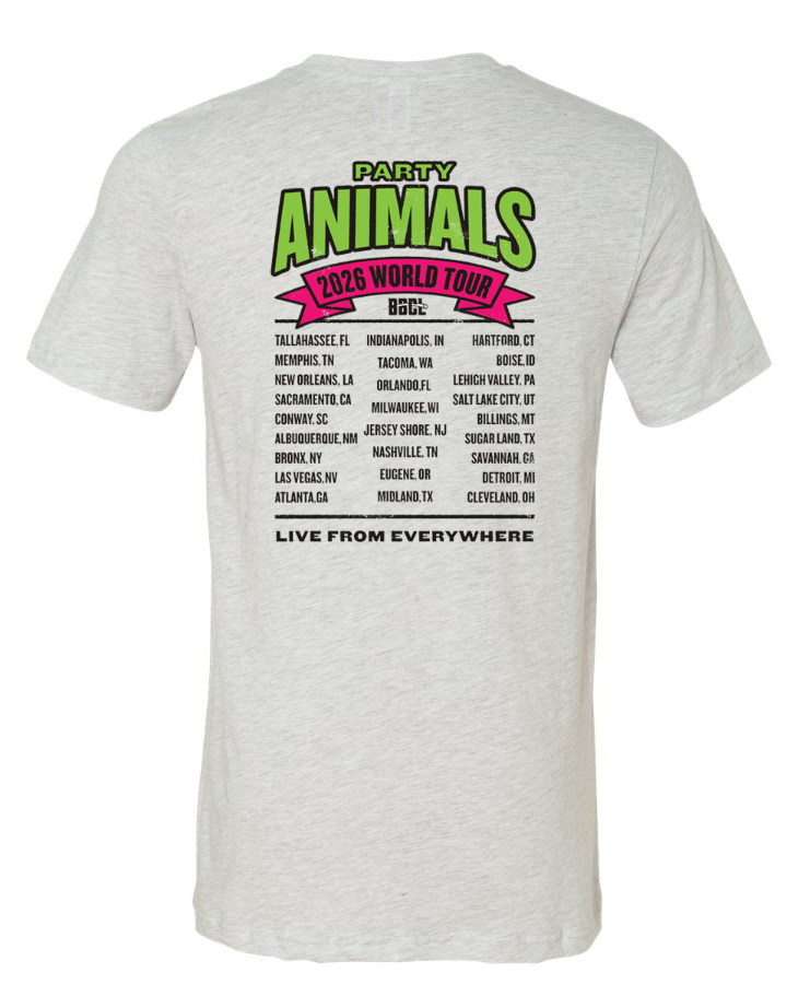 2026 Party Animals BBCL World Tour Tee