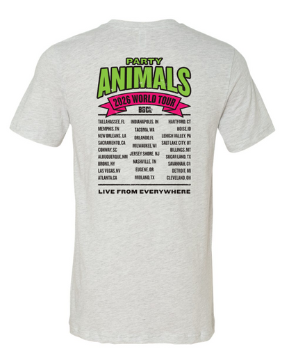 2026 Party Animals BBCL World Tour Tee