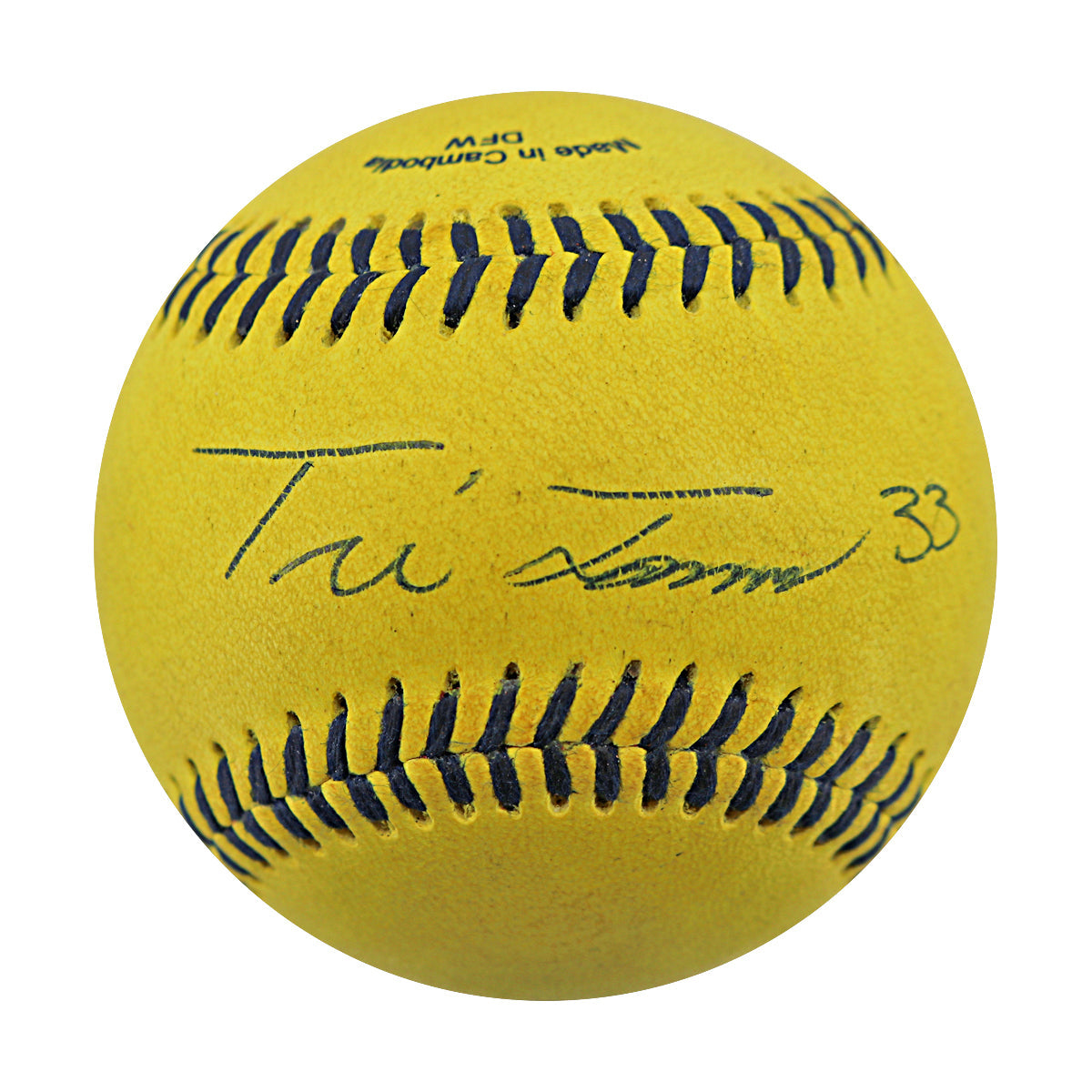 Tre Jones Autographed Game Used Banana Ball w/Case 6.14.25 Great American Ball Park 