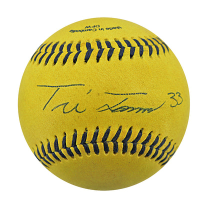 Tre Jones Autographed Game Used Banana Ball w/Case 6.14.25 Great American Ball Park 
