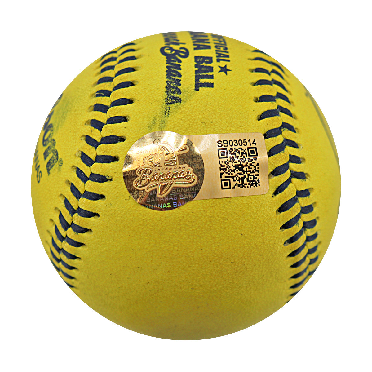 Tre Jones Autographed Game Used Banana Ball w/Case 6.14.25 Great American Ball Park 