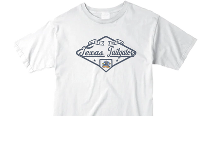WOMENS Tailgaters Blue84 Diamond Ringspun Crop - White