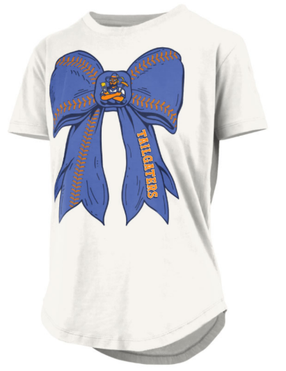 WOMEN'S Pressbox Tailgaters Bow HI-Lo Tee