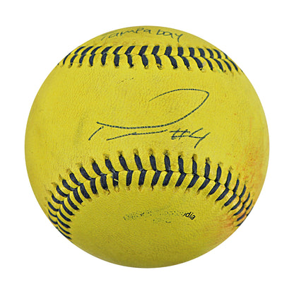 Tanner Thomas Party Animals Autographed and Inscribed Game Used Banana Ball from 3/15/25 at Tampa - Top 9 Foul Ball