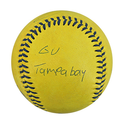 Tanner Thomas Party Animals Autographed and Inscribed Game Used Banana Ball from 3/15/25 at Tampa - Top 7 Foul Ball