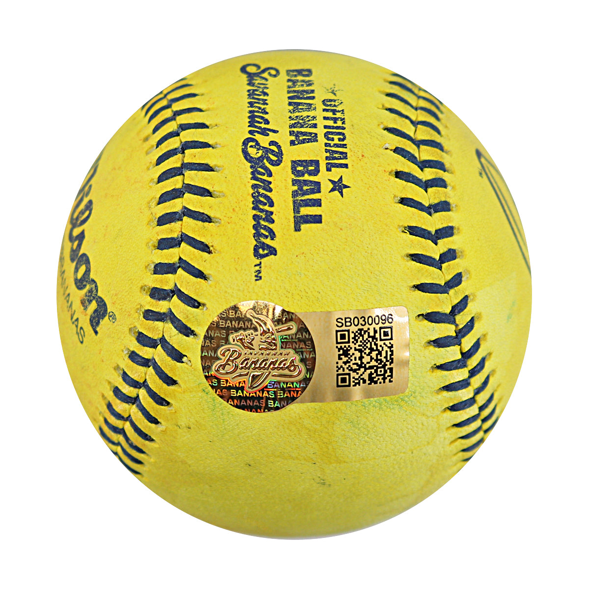 Tanner Thomas Party Animals Autographed and Inscribed Game Used Banana Ball from 3/15/25 at Tampa - Top 7 Foul Ball