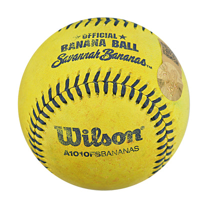 Tanner Thomas Party Animals Autographed and Inscribed Game Used Banana Ball from 3/15/25 at Tampa - Top 7 Foul Ball