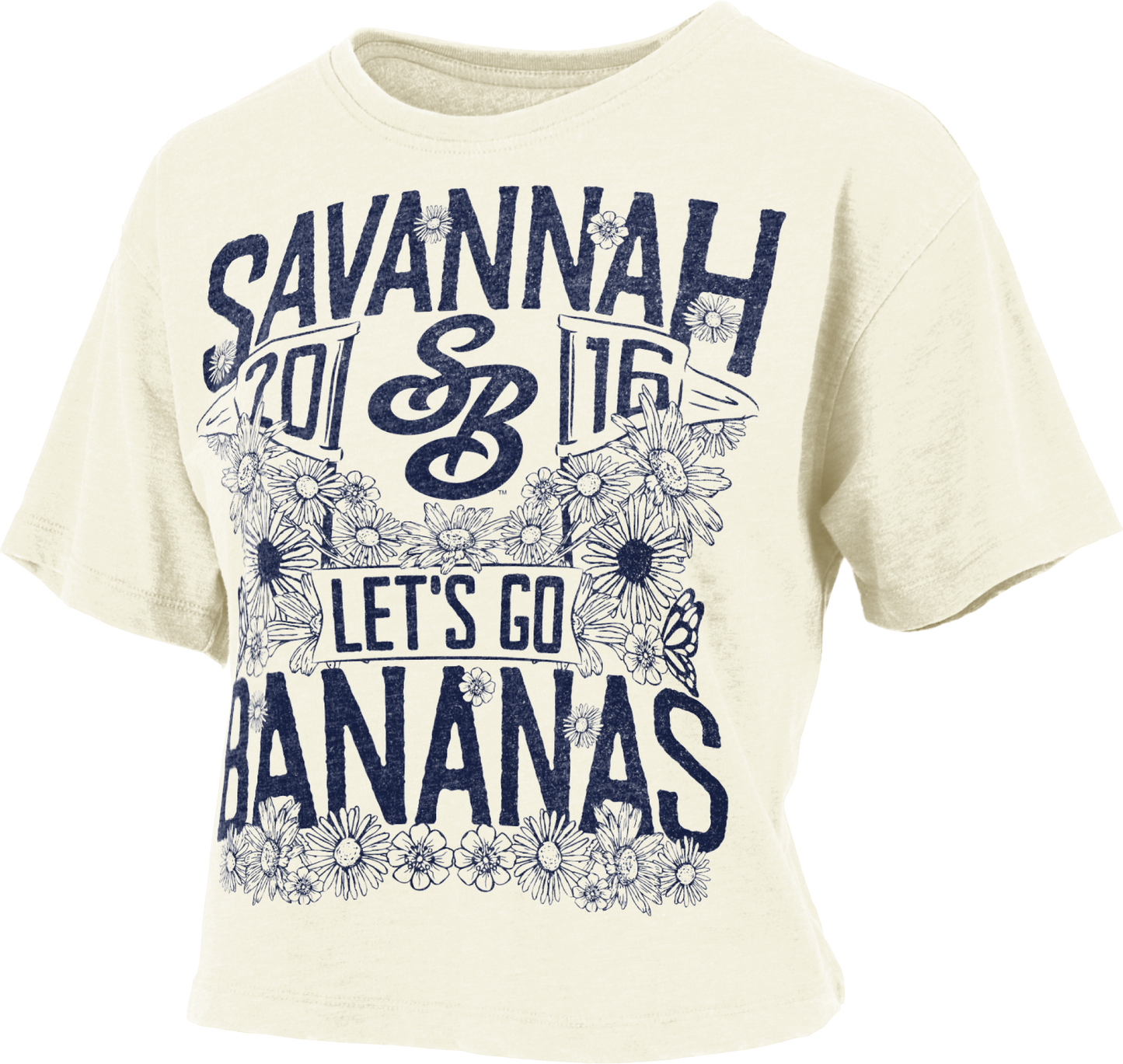 WOMENS Pressbox Bananas Jasmine Ivory Crop Tee