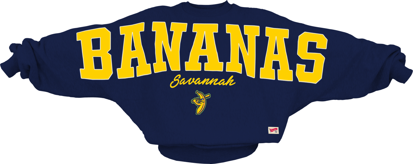 WOMEN's Bananas Flannigan Oversized Crew - Navy